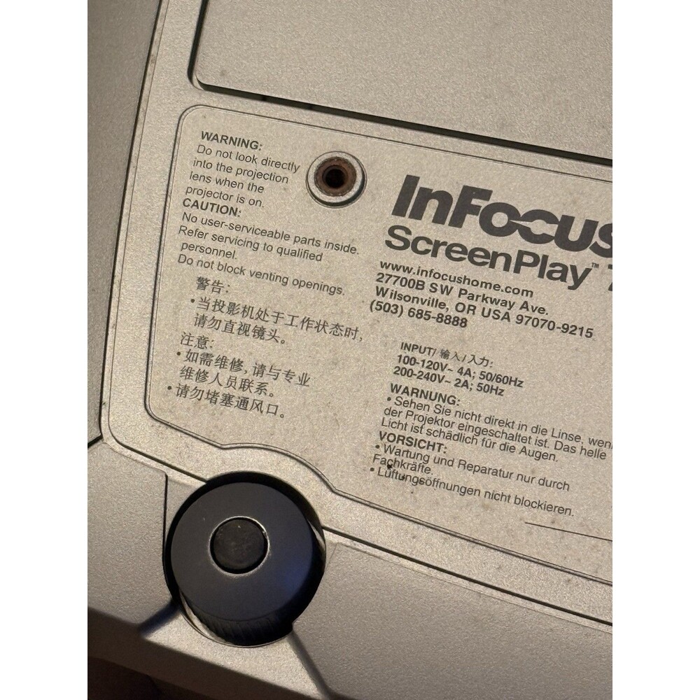Infocus Screenplay 7205 projector , Turns On , No Remote And Untested. - Picture 16 of 16
